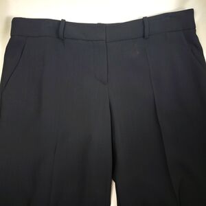 Giorgio Armani Drk Navy Blue Straight Leg Trouser Pockets Lana Wool US 46 10/12